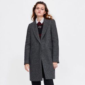 NWT ZARA Masculine Herringbone Coat Size S